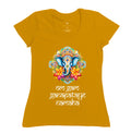 camiseta mantra ganesha o mantra da prosperidade sua vibe feminina cor amarela